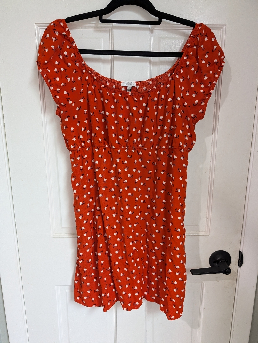 Red Floral Off-Shoulder Mini Dress